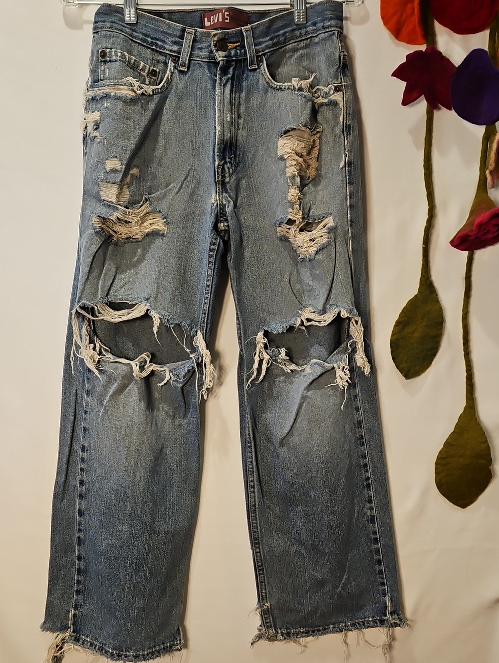 Levi's Light Blue Super Distressed Ripped Jeans 0095